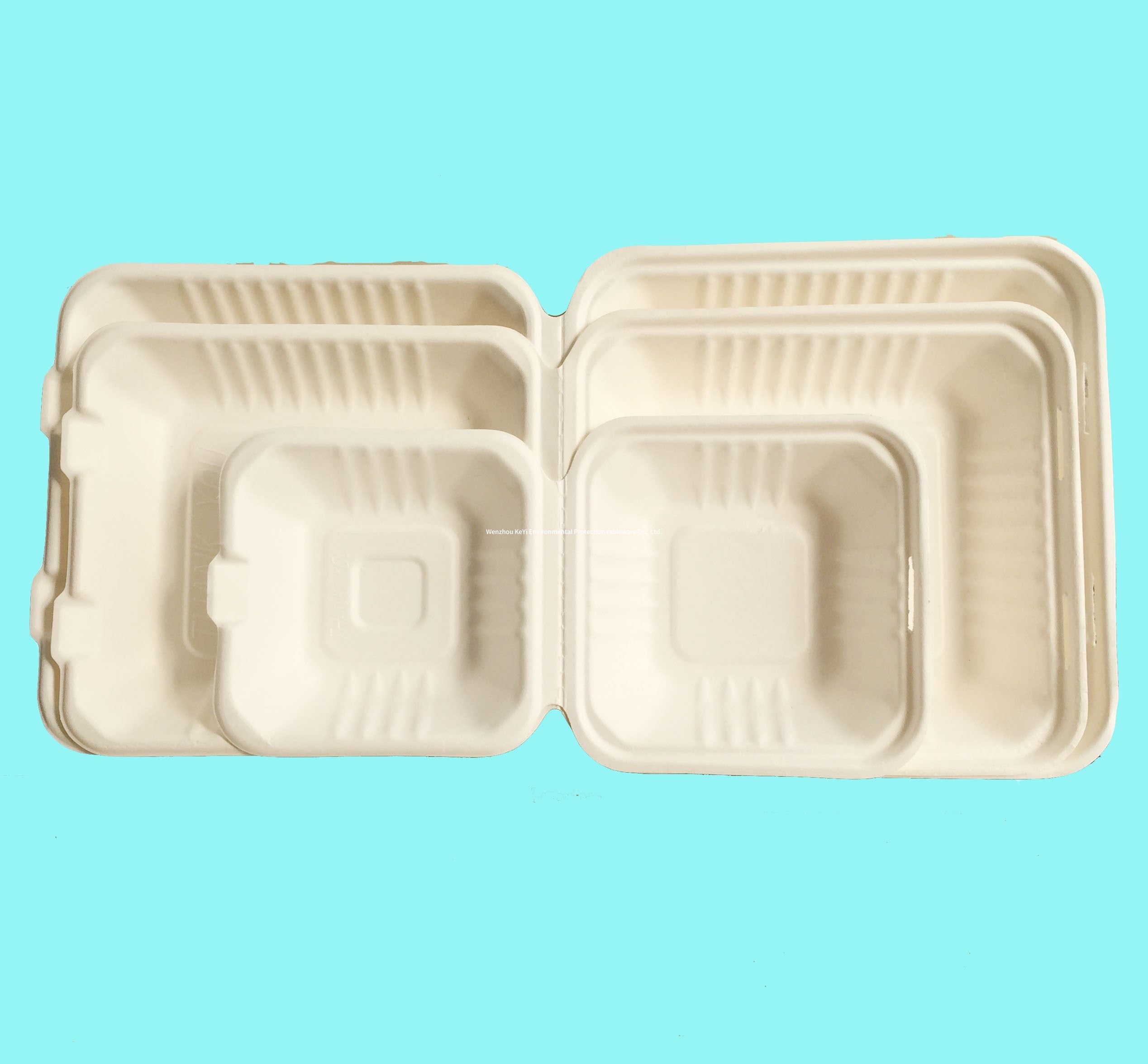 Biodegradable Disposable sugarcane clamshell