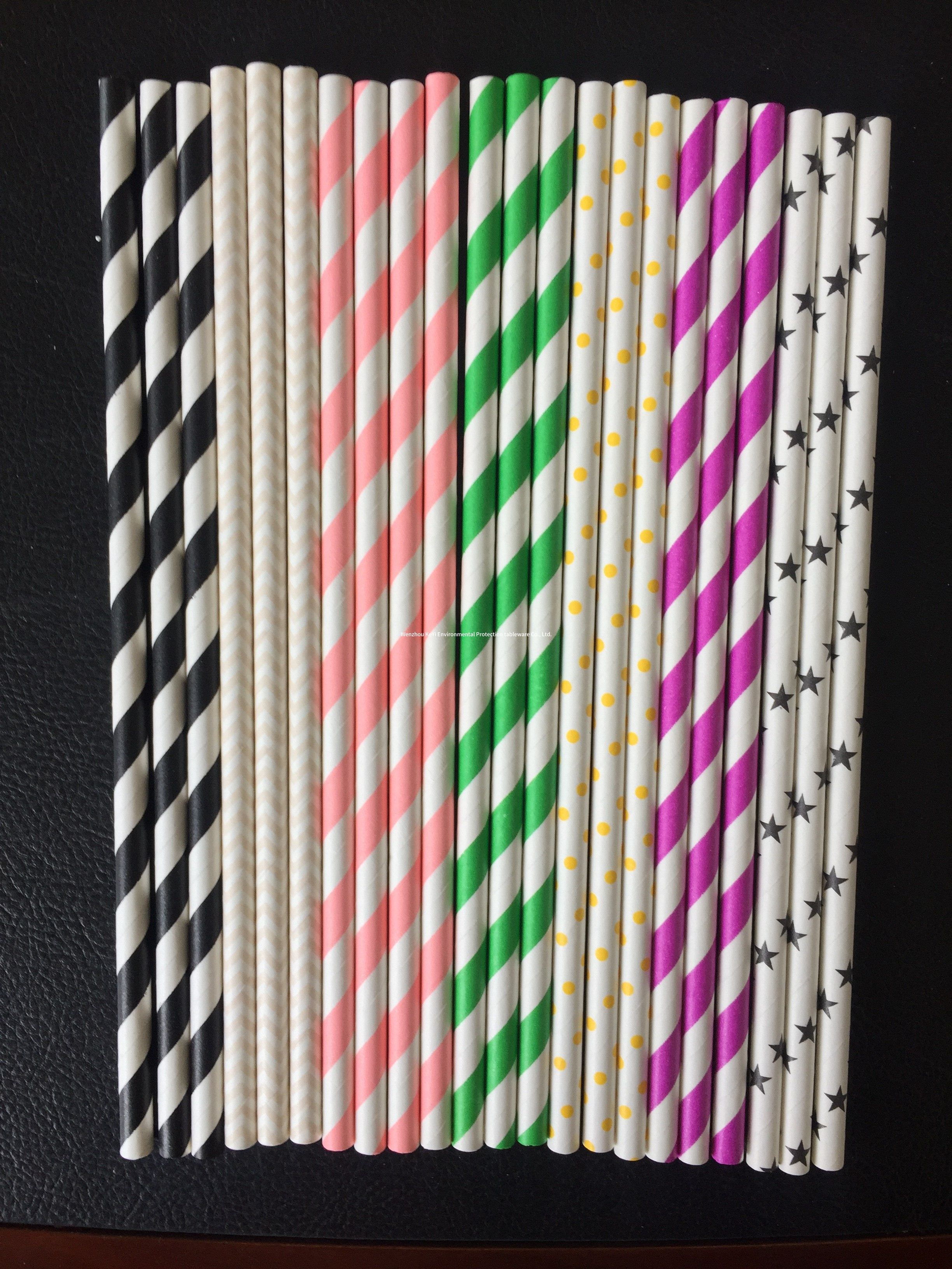  colorfull paper straws