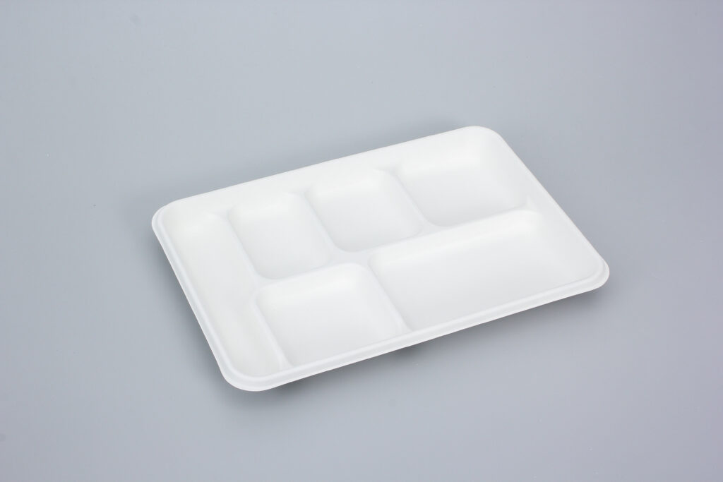6-Compartment Shallow Compostable Trays
