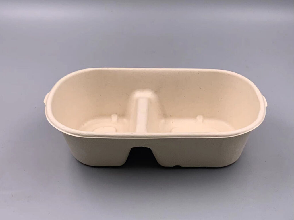 1000ml-food-tray-2compartment Compostable Container Clamshell Food Box