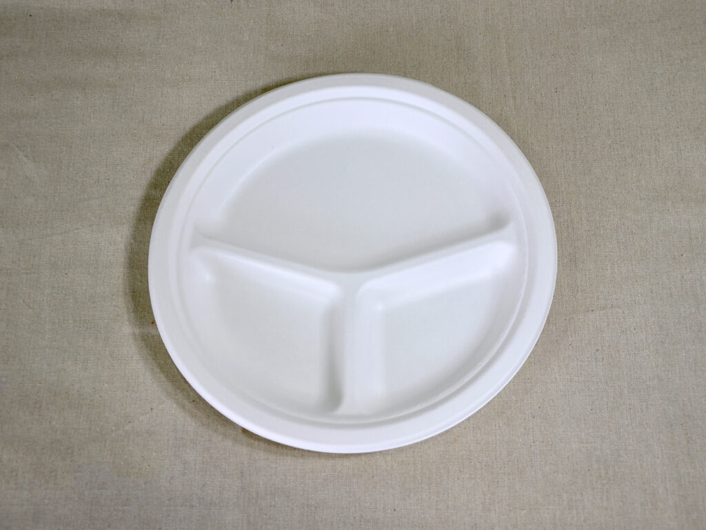 9″ Round Compostable Plate-3compartmentYP-93