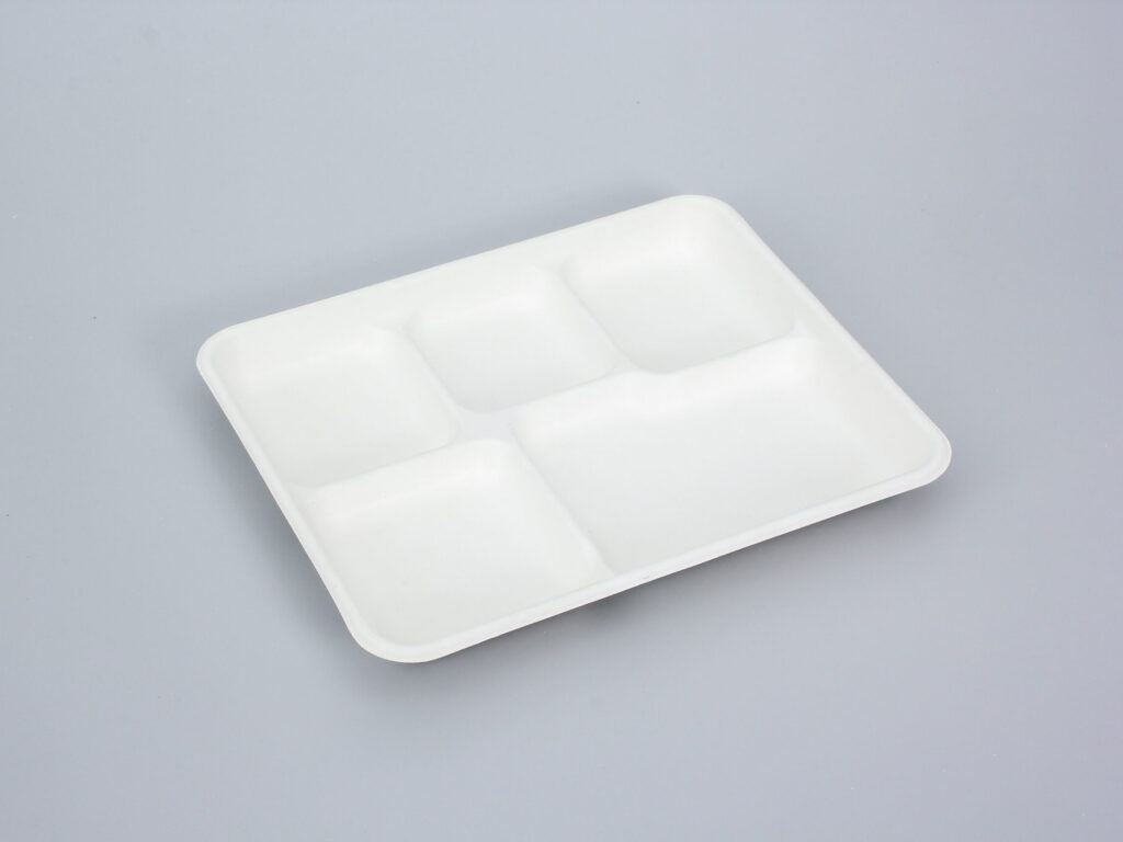 5-compartment Shallow Compostable Trays