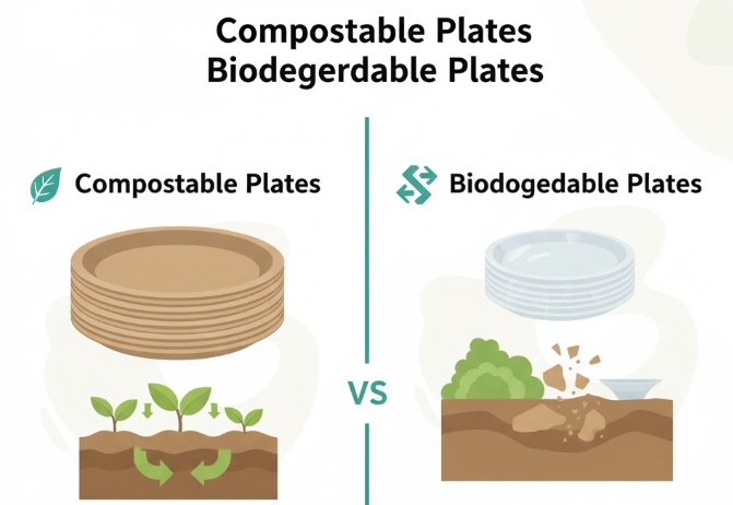 Compostable Plates VS Biodegradable Plates