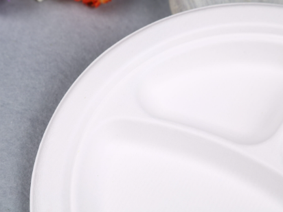 9″ Round Compostable Plate-3compartmentYP-93